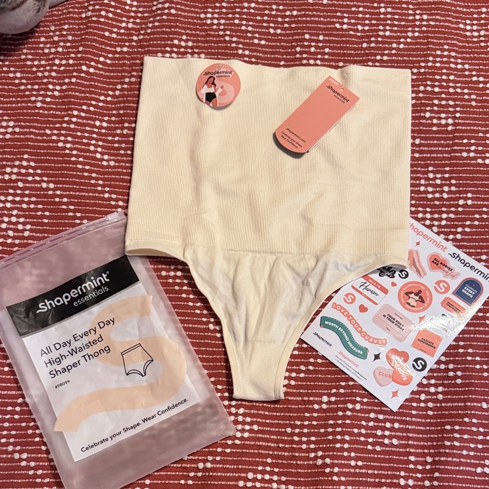 Shapermint Essentials High-Waisted Shaper Thong in Chai